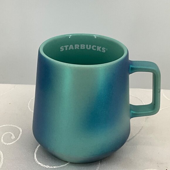Starbucks 2021 Gradient Blue/Teal Ceramic Coffee Mug 14 Oz Microwave & Dishwashe - Picture 1 of 5
